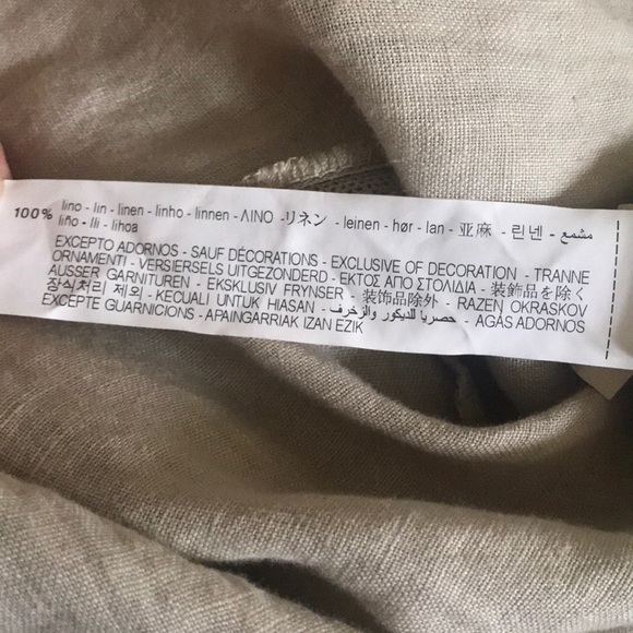 NWT ZARA oatmeal Linen V-neck Wrap Top Flu… - Picture 3 of 3